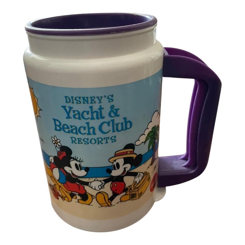 Vintage Disney's Yacht & Beach Club Resorts Travel Mug Whirley Mickey Donald